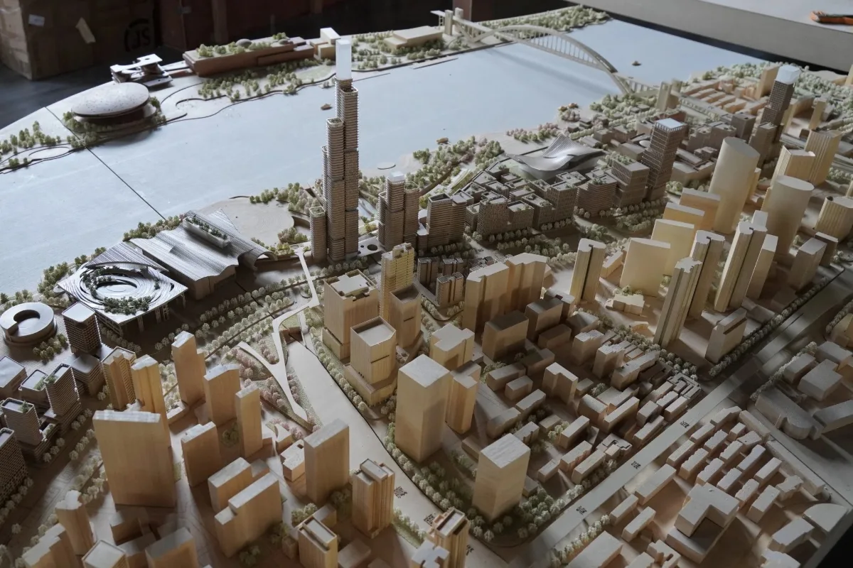 Waterfront Urban Design — Architecture & Real Estate physical model by Carve Model (1:450 scale, ABS + Wood)