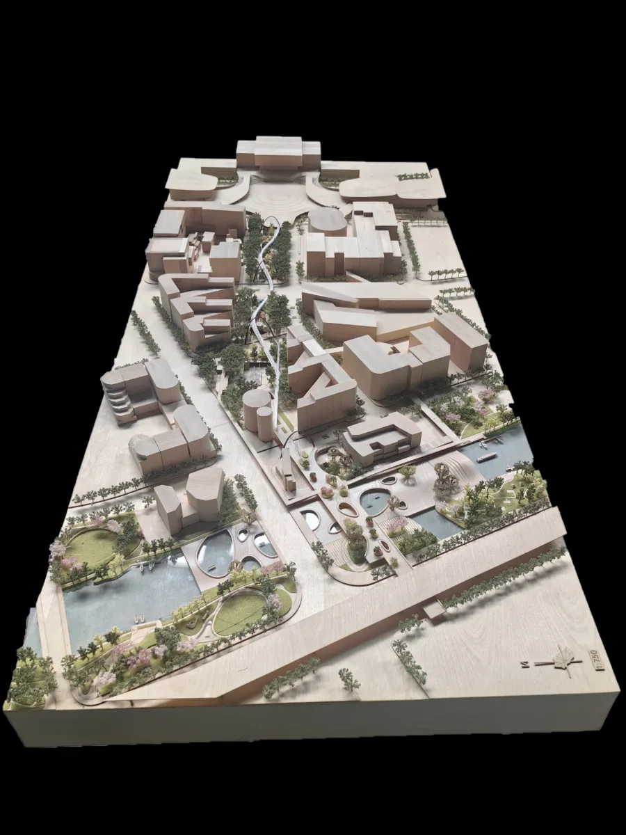 Waterfront Promenade Masterplan  — Architecture & Real Estate physical model by Carve Model (1:450 scale, Wood)