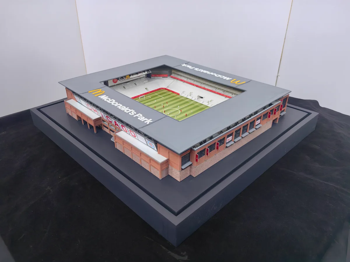 Soccer Stadium — Architecture & Real Estate physical model by Carve Model (1:400 scale, ABS)