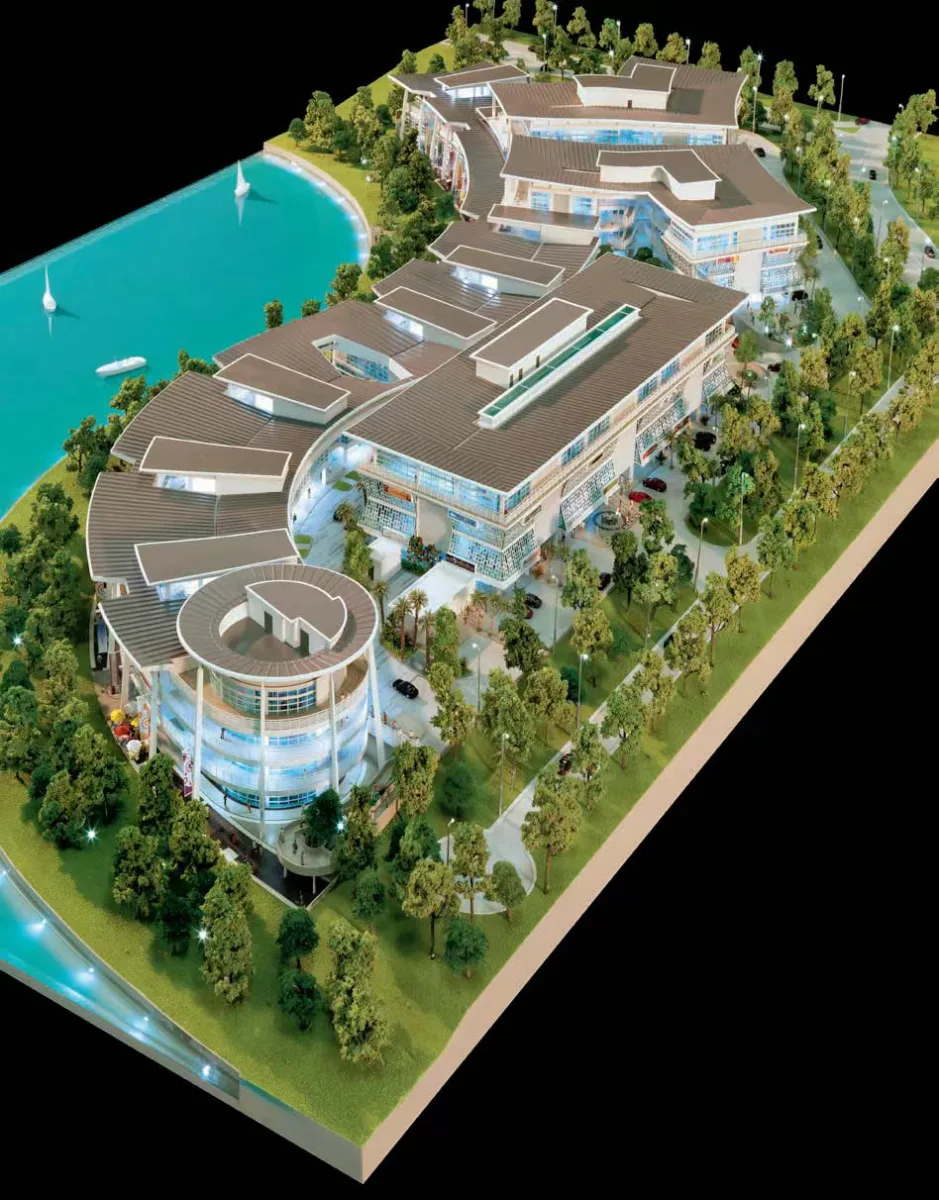 Waterfront Resort — Architecture & Real Estate physical model by Carve Model (1:150 scale, ABS)