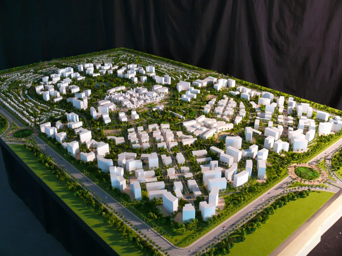 New Town Masterplan — Architecture & Real Estate physical model by Carve Model (1:1000 scale, ABS)