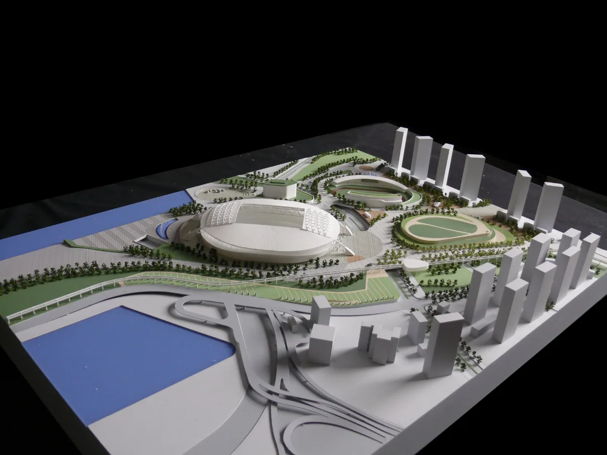 Sport Complex Masterplan — Architecture & Real Estate physical model by Carve Model (1:500 scale, ABS)